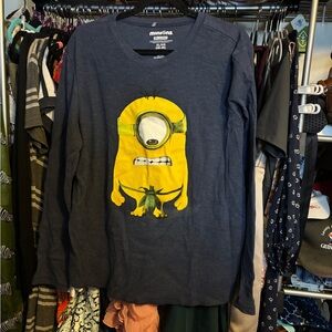 Minions Navy Blue Long Sleeve Thermal Tee